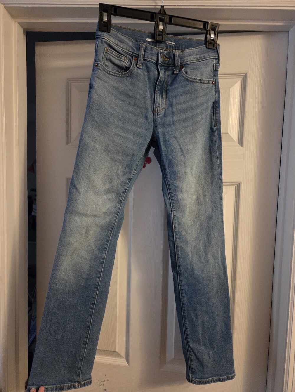 Girls old navy size 12 denim jeans pants straight built in flex